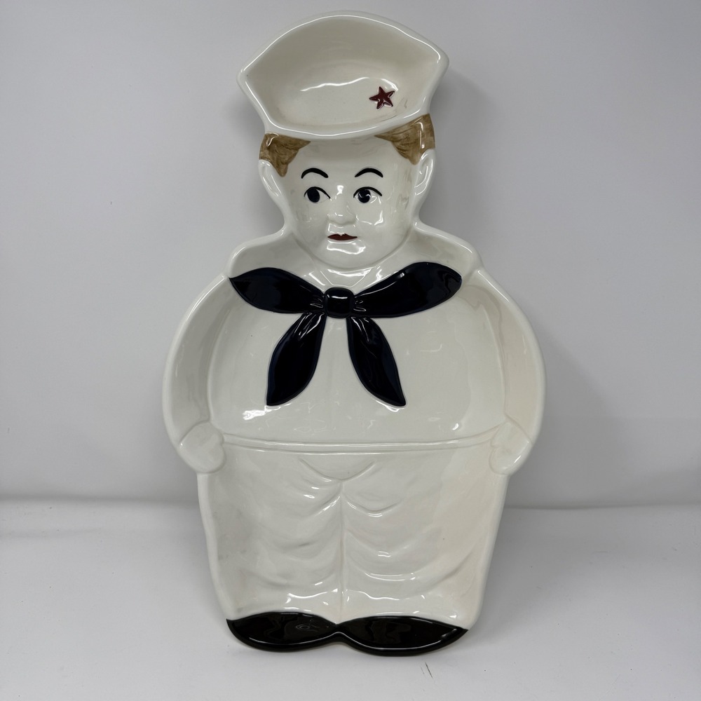 Midwest Cannon Falls Sailor Boy Nautical Navy Ceramic‎ Dish Plate